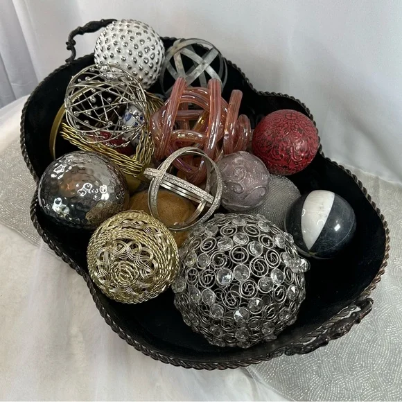 Silver Hammered Decorative Sphere - Picture 4 of 5